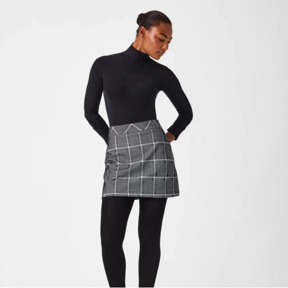 Spanx The Perfect A-line Mini Skirt, 17" in Classic Plaid Jacquard